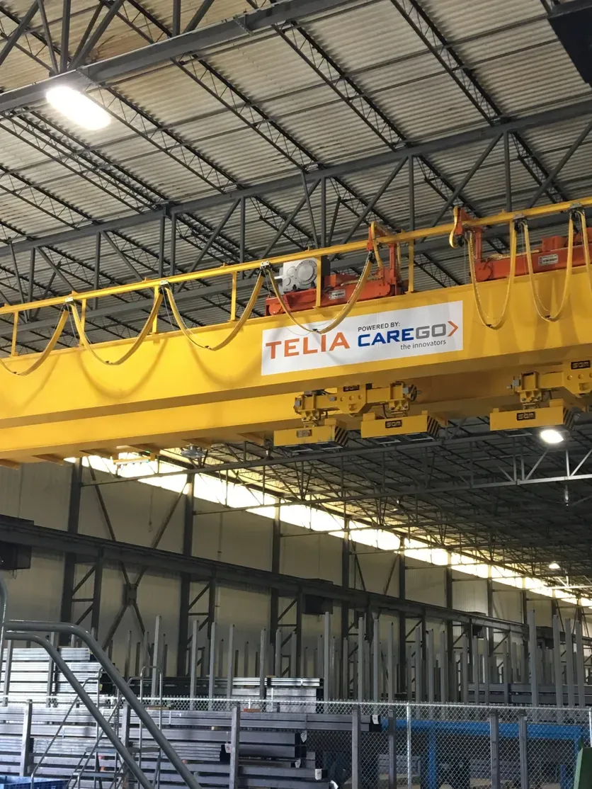 TELIA powered by CareGo crane handling pipe and tube bundles