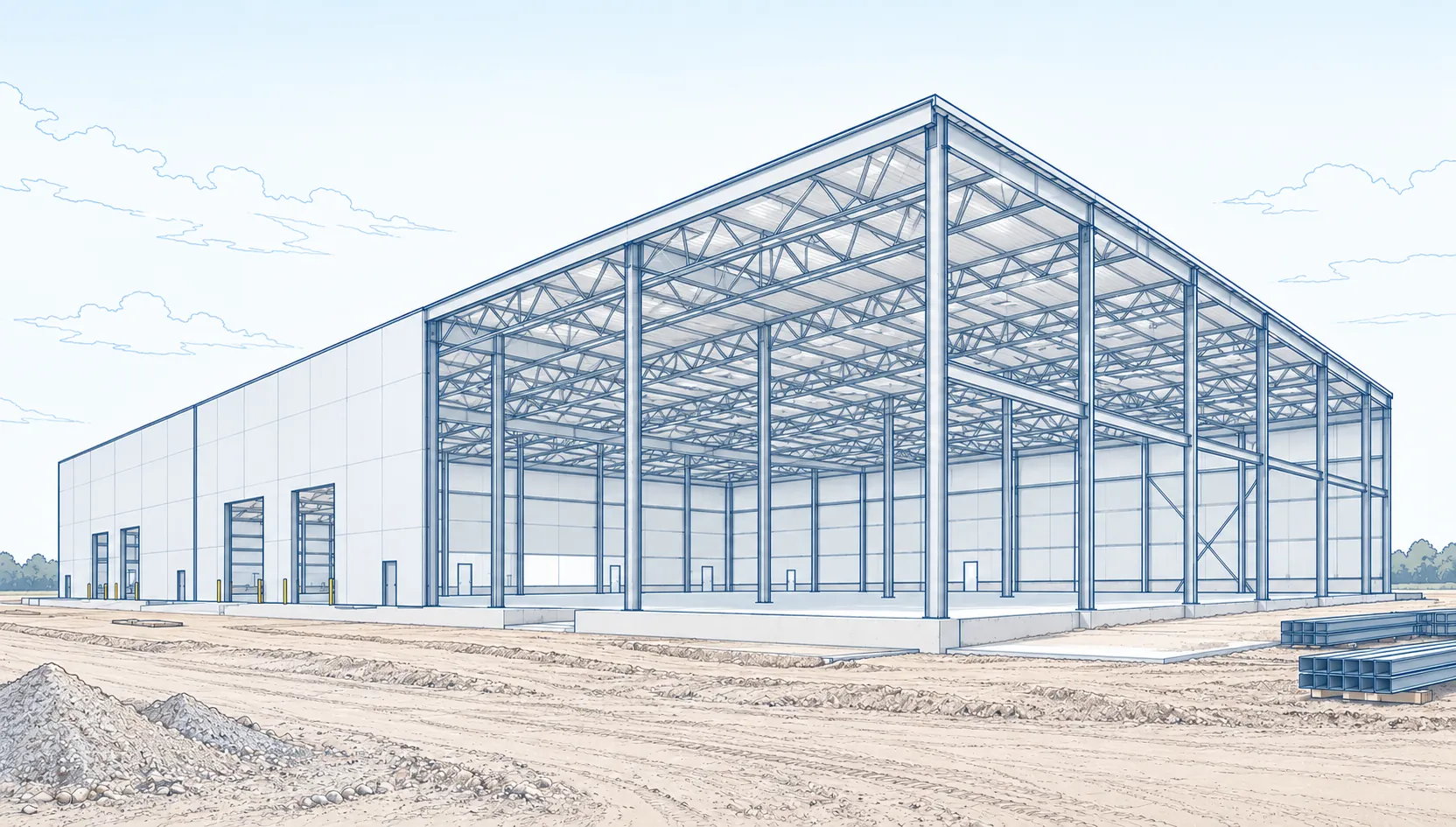 Concept rendering of the new Basic Metals facility structure on a greenfield site