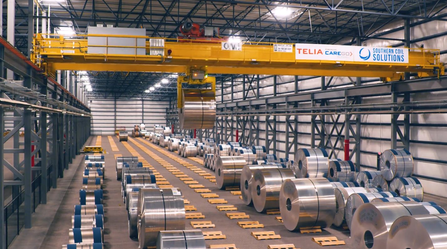 Coil bay with dense automated coil storage